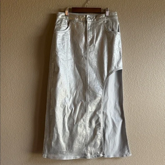 Anthropologie Silver Maxi Skirt - Picture 5 of 7